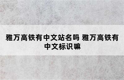 雅万高铁有中文站名吗 雅万高铁有中文标识嘛